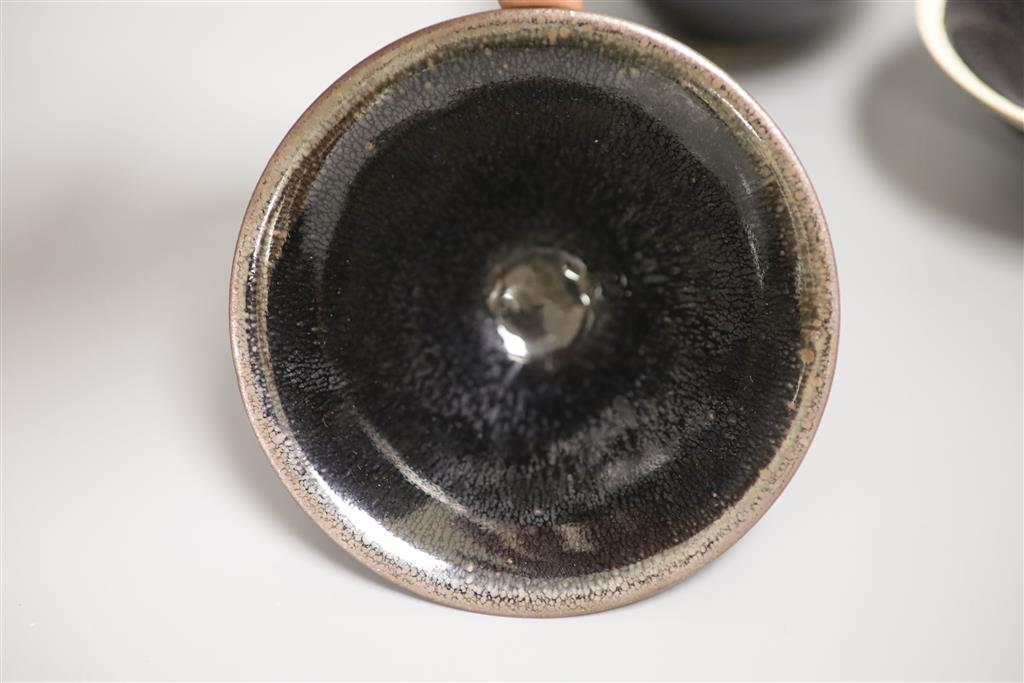 Three Chinese black glazed bowls